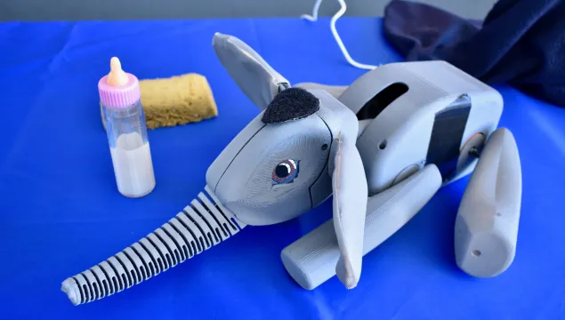 A small grey model elephant 