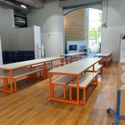 Our new tables and benches for school children and visitors to enjoy their lunch