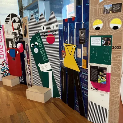 Here's looking at you! Cheeky characters coming to life in the Curious Timeline. Artists: Stand + Stare